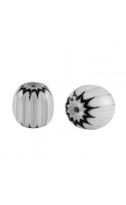 Millefiori bead 6x7mm - Light grey